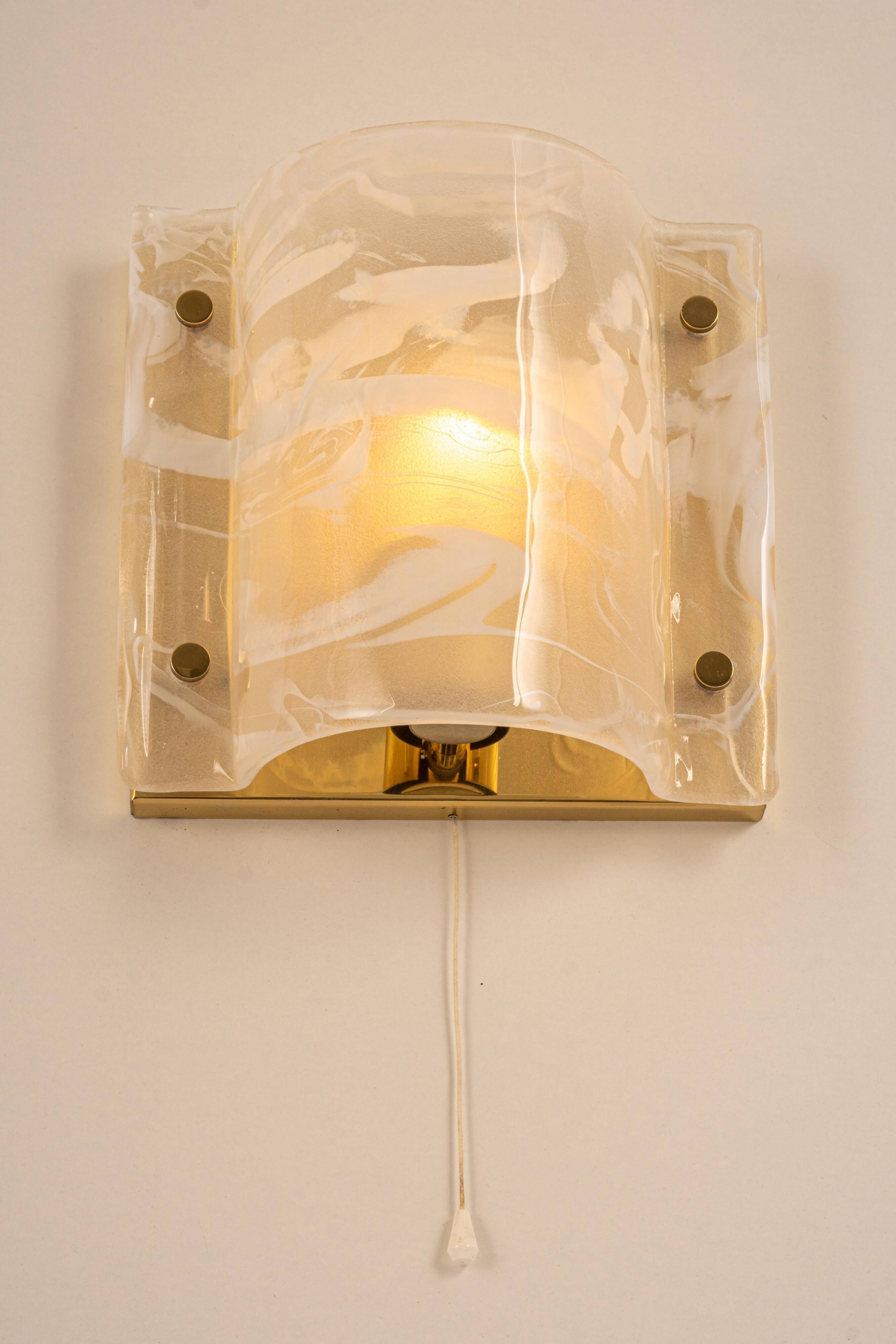 Pair of Murano glass wall sconces by Hillebrand, Germany, 1970s.