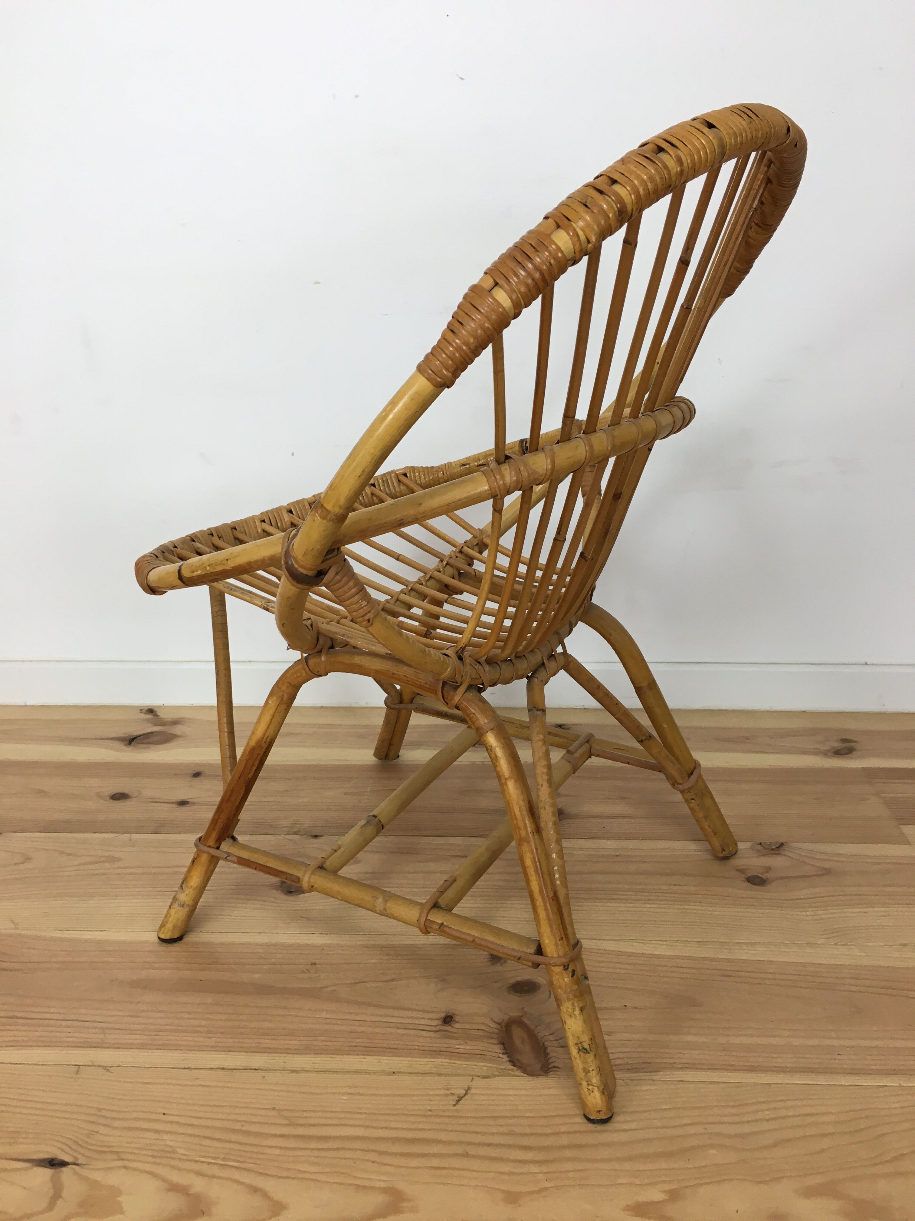 Rattan basket armchair