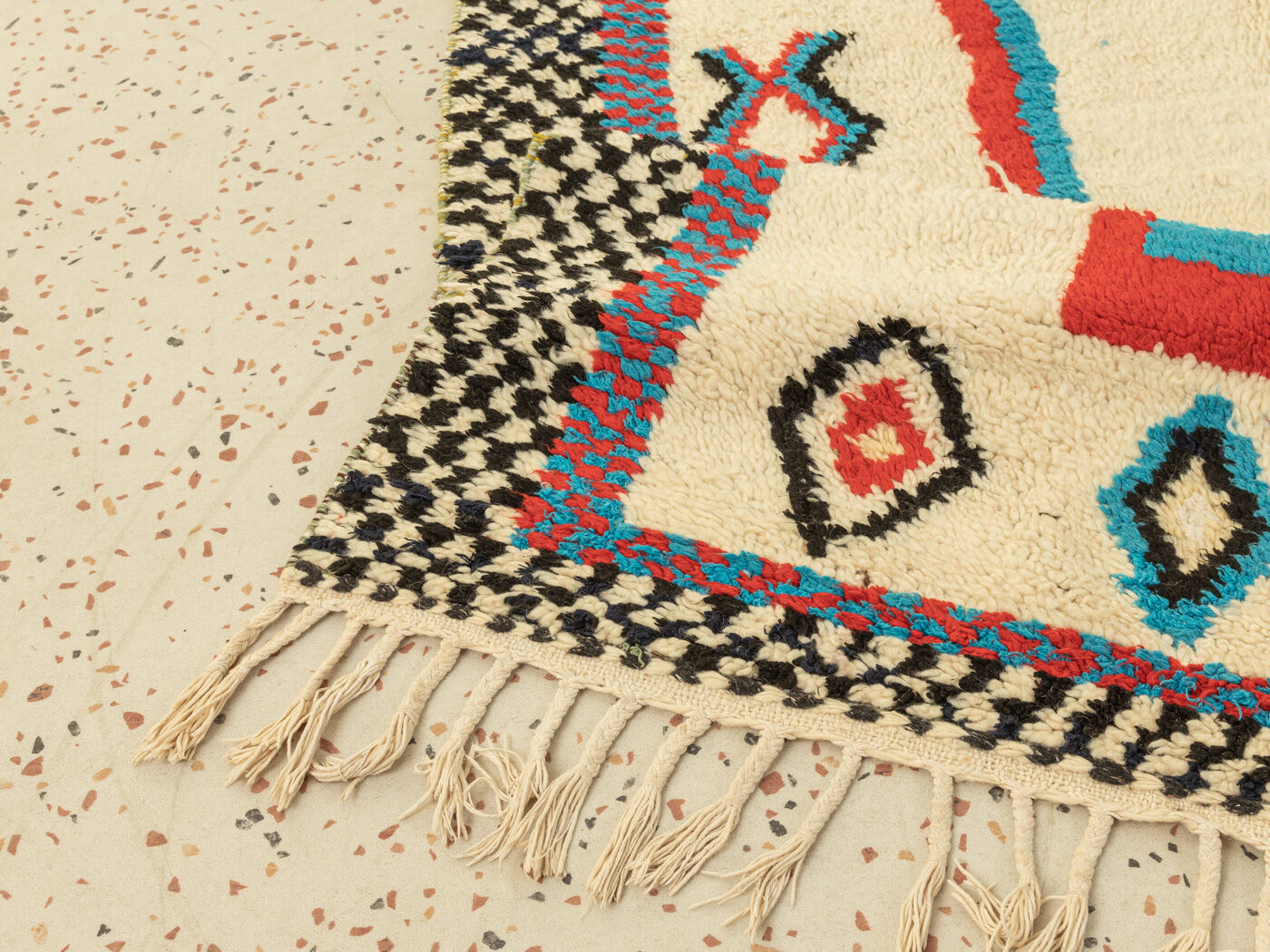 Vintage azilal, berber rug, 123 x 295