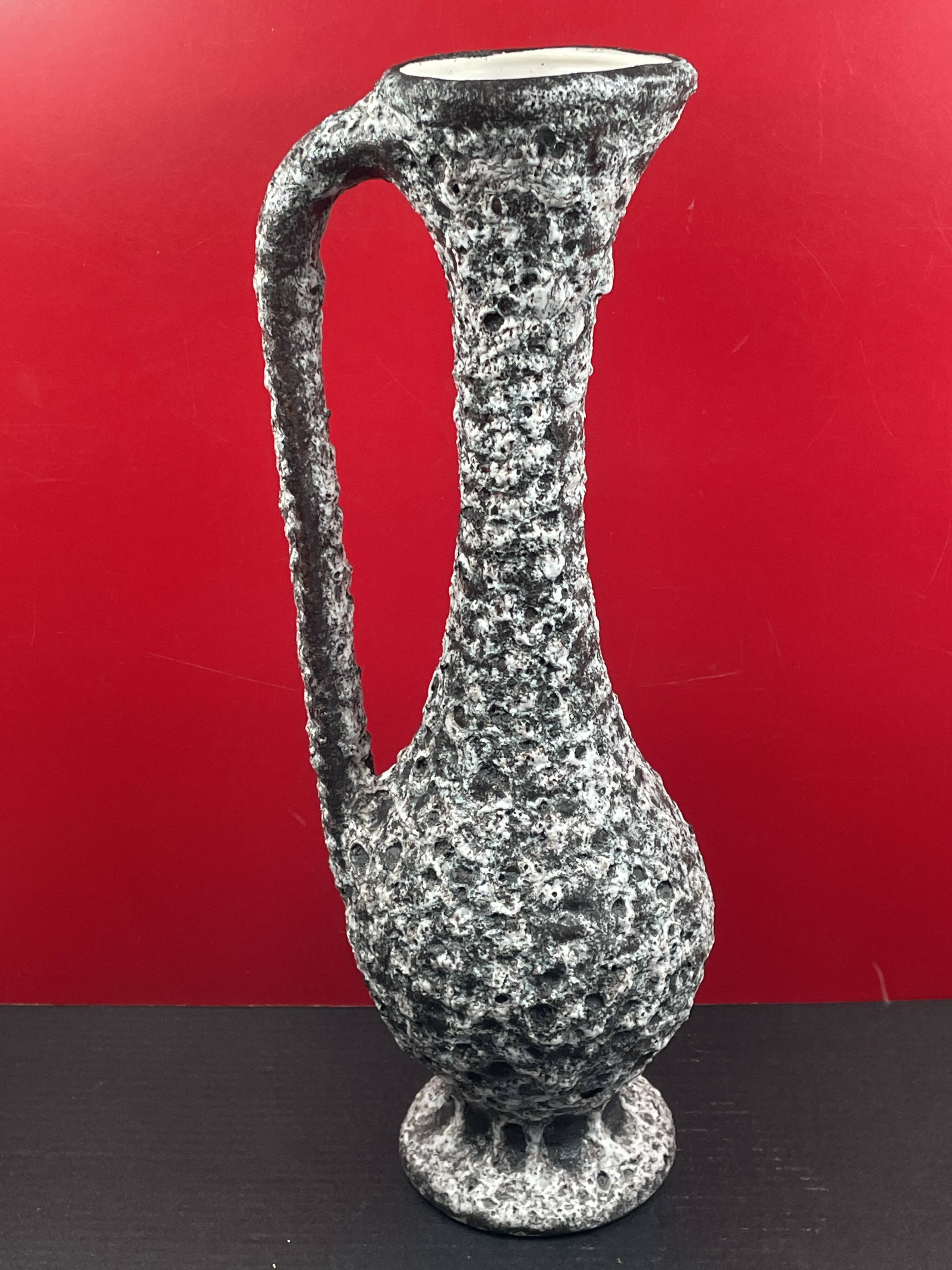 Large ceramic jar Fat Lava Vallauris 60s/70s - H: 45 cm
