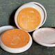 Six antique enamelled earth cut-cups