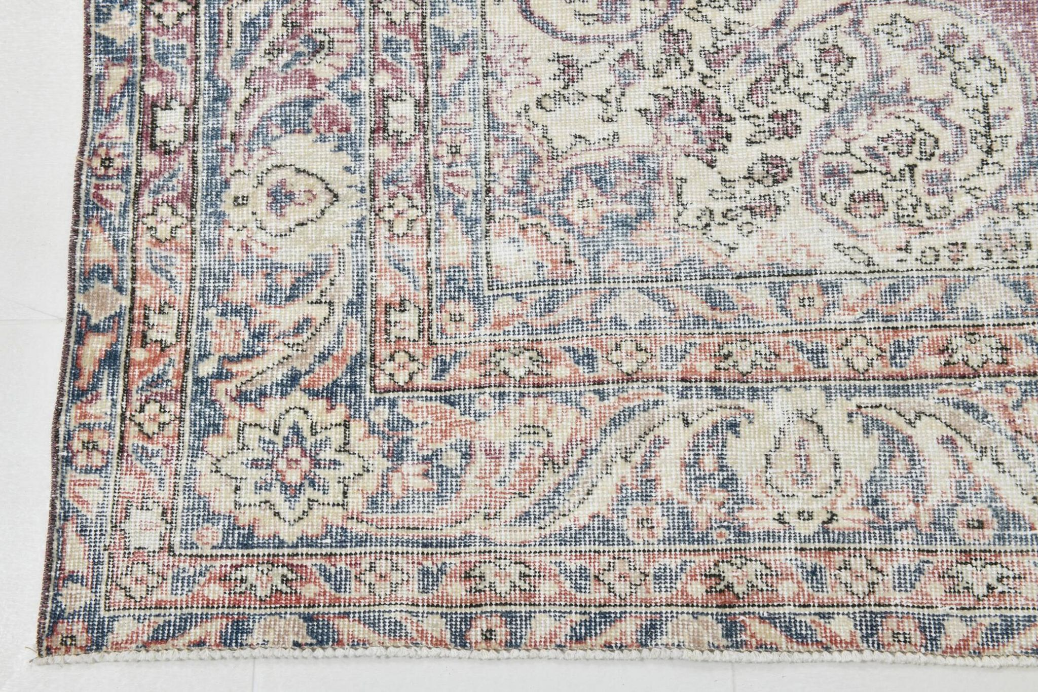 7x10 Faded Grey Beige Turkish Vintage Rug, 216x304Cm