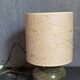 Lampe d'appoint vintage en grès émaillé, abat-jour herbier
