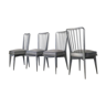 4 Chairs with vintage bars 60s cast iron gray