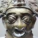 Vintage African bronze mask from Bamoun, Cameroon