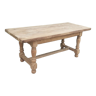 Farm table 1 drawer solid chestnut wood old raw wood 18th century