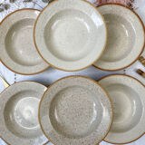 6 assiettes creuses en grès Tulowice