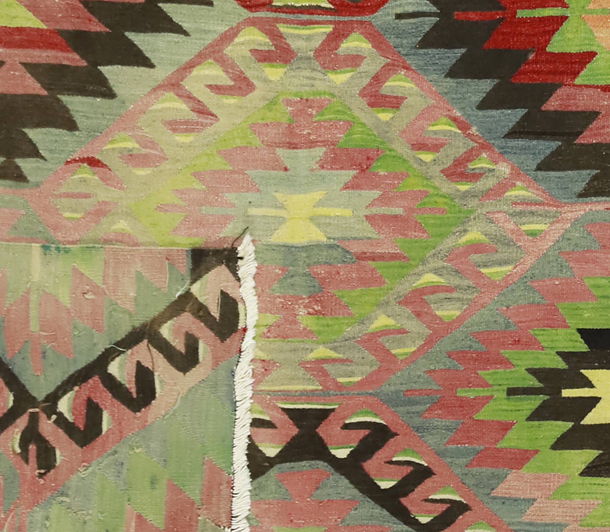 Turkish Kilim Yoruk Vintage 178x284 cm Geometric Beige and Red