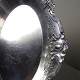 Small hollow tray, silver-plated brass cup, antique rococo style