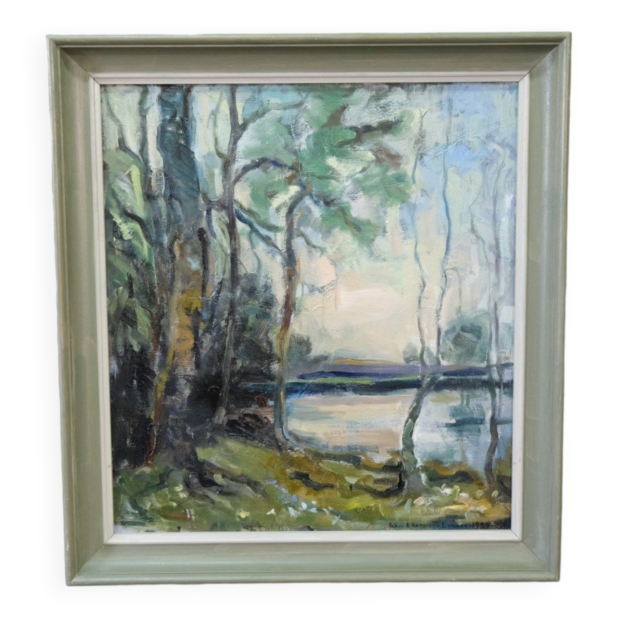 Astri Ekengren-Larsson, Swedish Modern Landscape, 1960s, Oil on Panel, Framed
