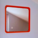 70s pop orange square mirror