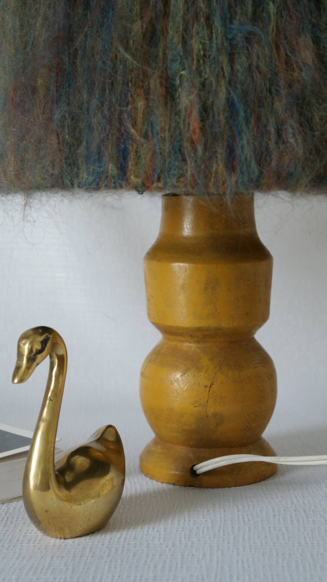 Vintage handmade wool hat lamp