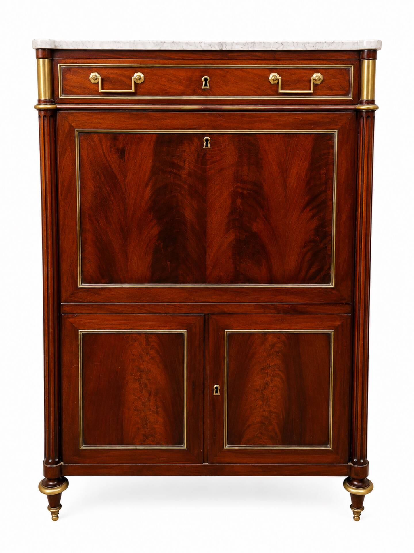 Secretary in Mahogany and Marble Louis XVI late 18th century