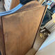 Large old trumeau mirror in black and gilded wood Napoleon style