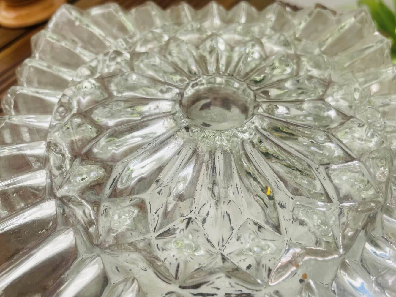Glass flush mount ceiling or wall light