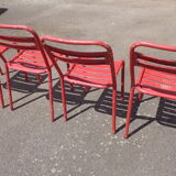 4 chaises de terrasse en métal