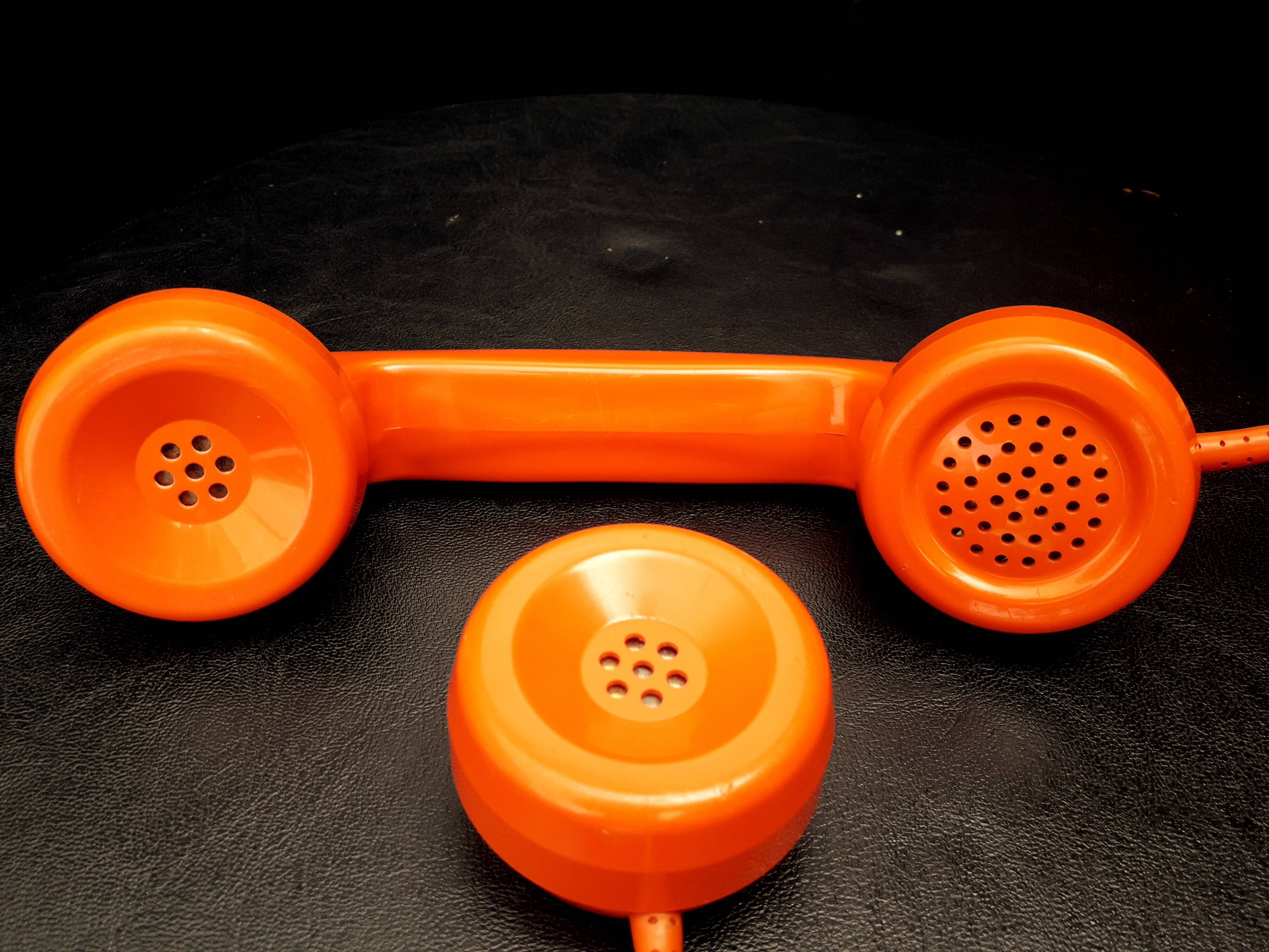 Old Vintage Orange Phone S63 Socotel