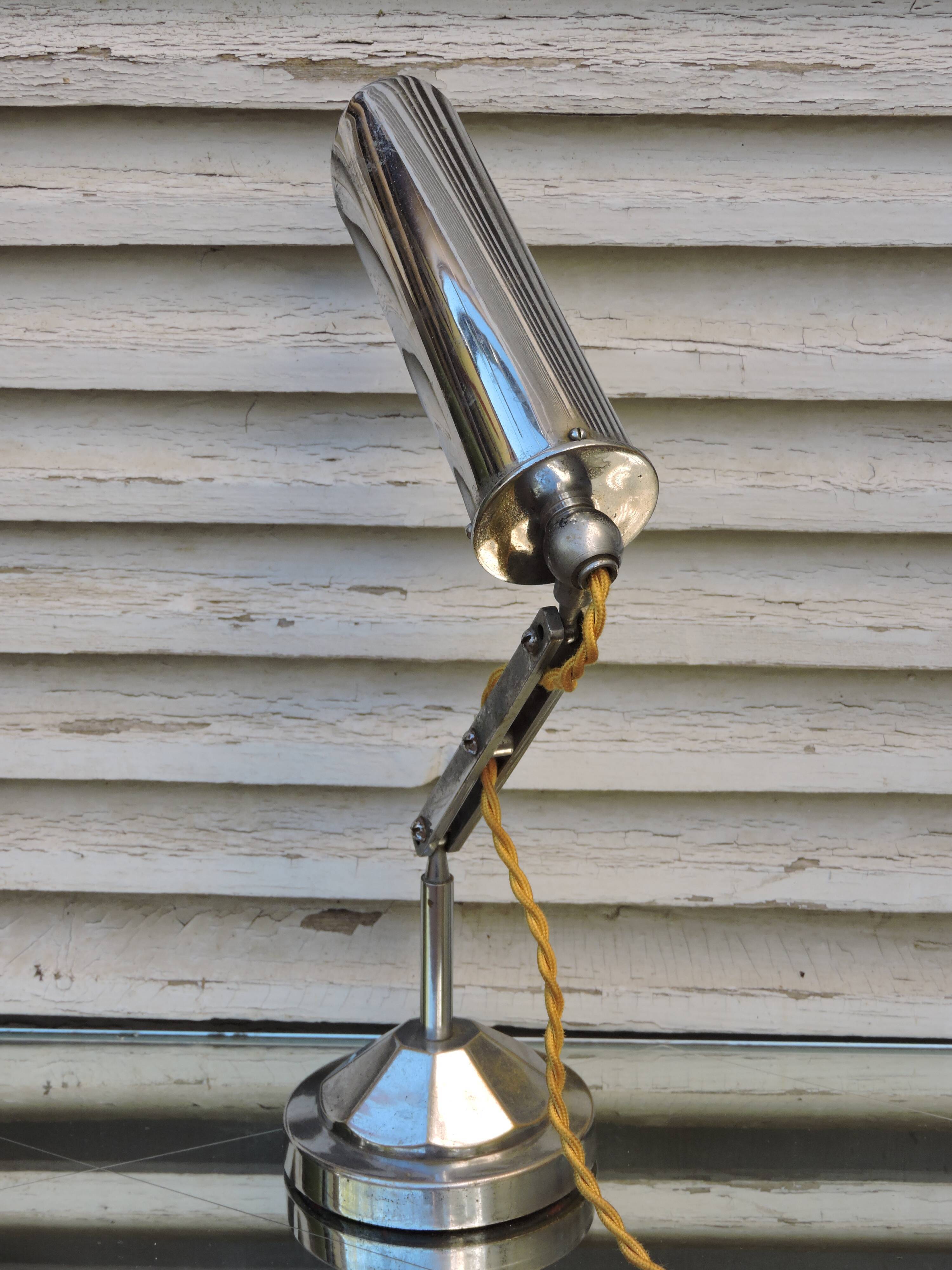 Art Deco chrome desk lamp from the 30s