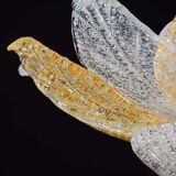 Petite vintage Italian Murano glass amber and transparent ceiling light