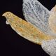 Petite vintage Italian Murano glass amber and transparent ceiling light
