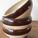 3 vintage Digoin stoneware bowls