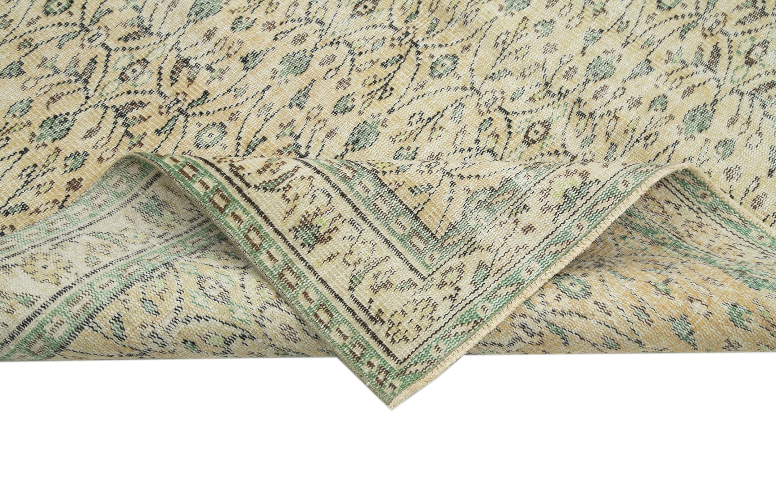 Oriental handmade unique 1970s beige carpet 177 cm x 267 cm