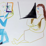 Lithograph Pablo Picasso Drawings by Vallauris plate V 1954
