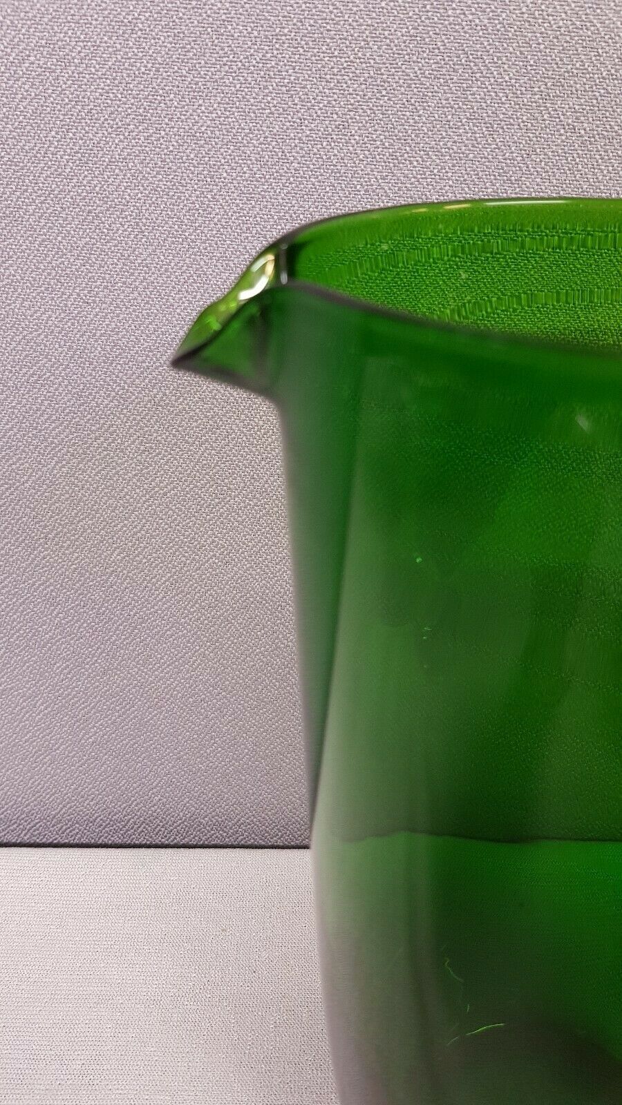 Green glass carafe