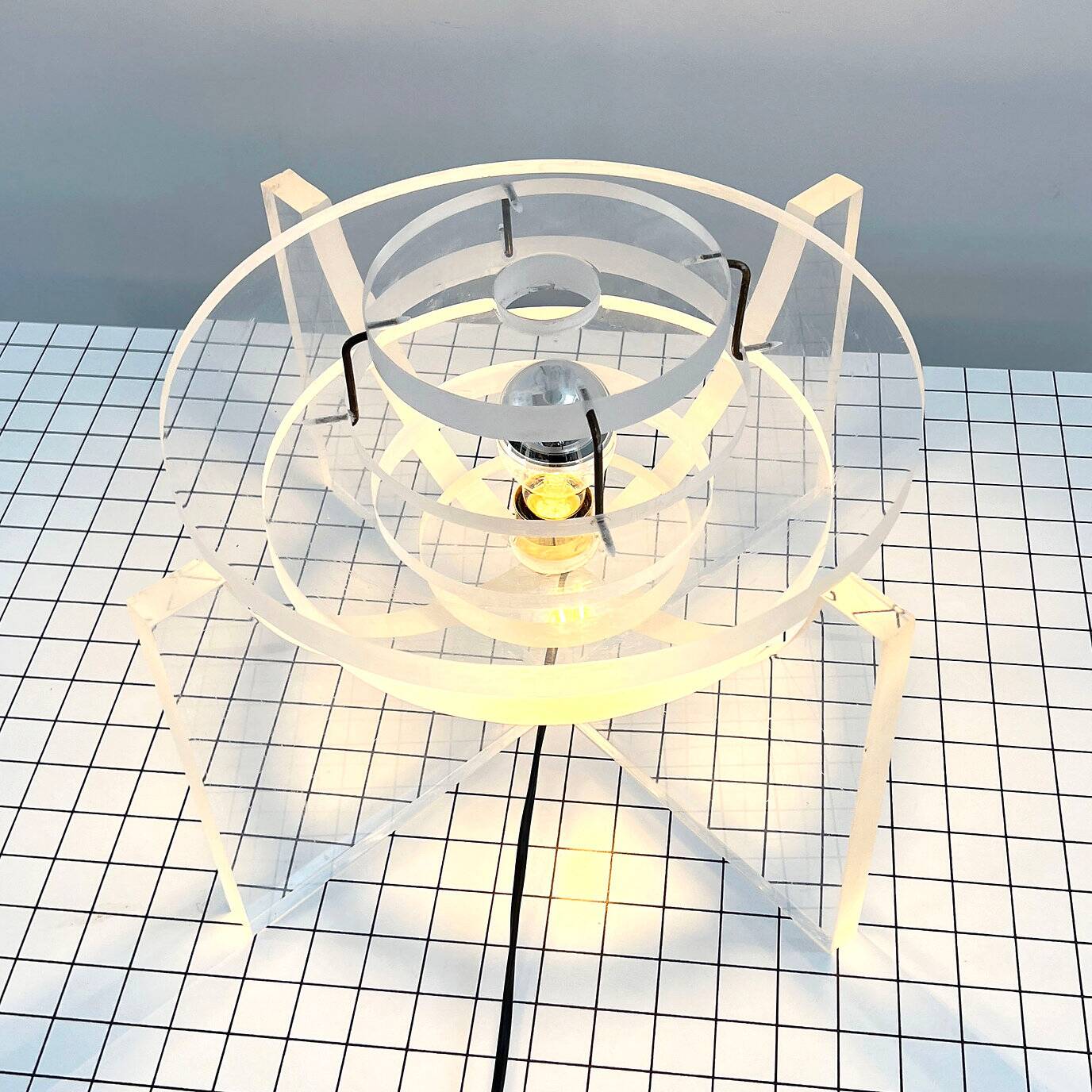 Lampe / Sculpture Italienne en Plexiglas, 1980