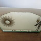 Beveled octagonal mirror, Saint Gobain, Art Deco 40s 50s