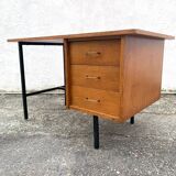 Vintage modernist desk in wood and metal