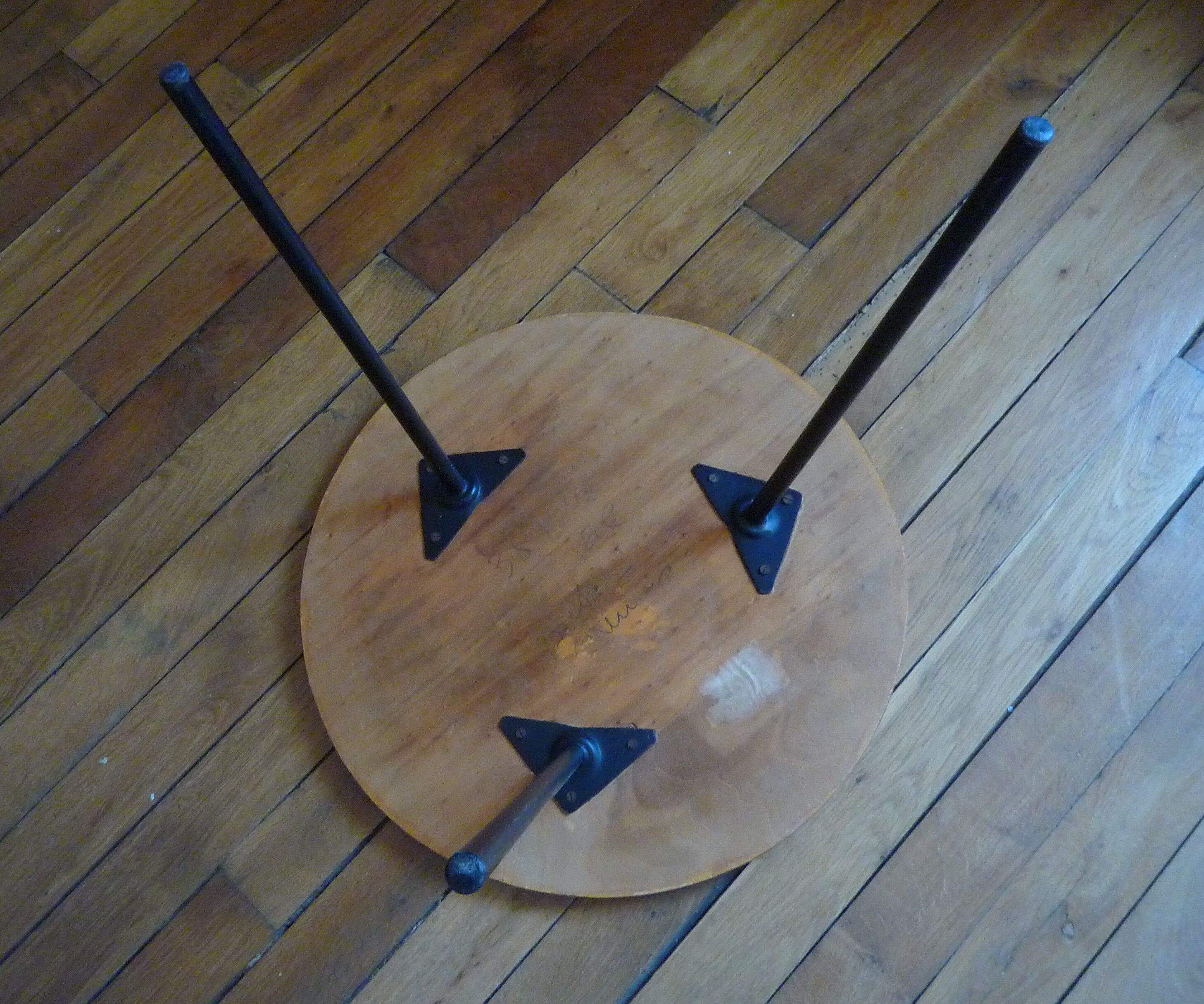 Side table in wood and metal vintage 1960s