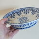 Old hollow cup on pedestal Gien decoration Rouen monogrammed
