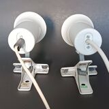 Two vintage Lita white metal clamp lamps