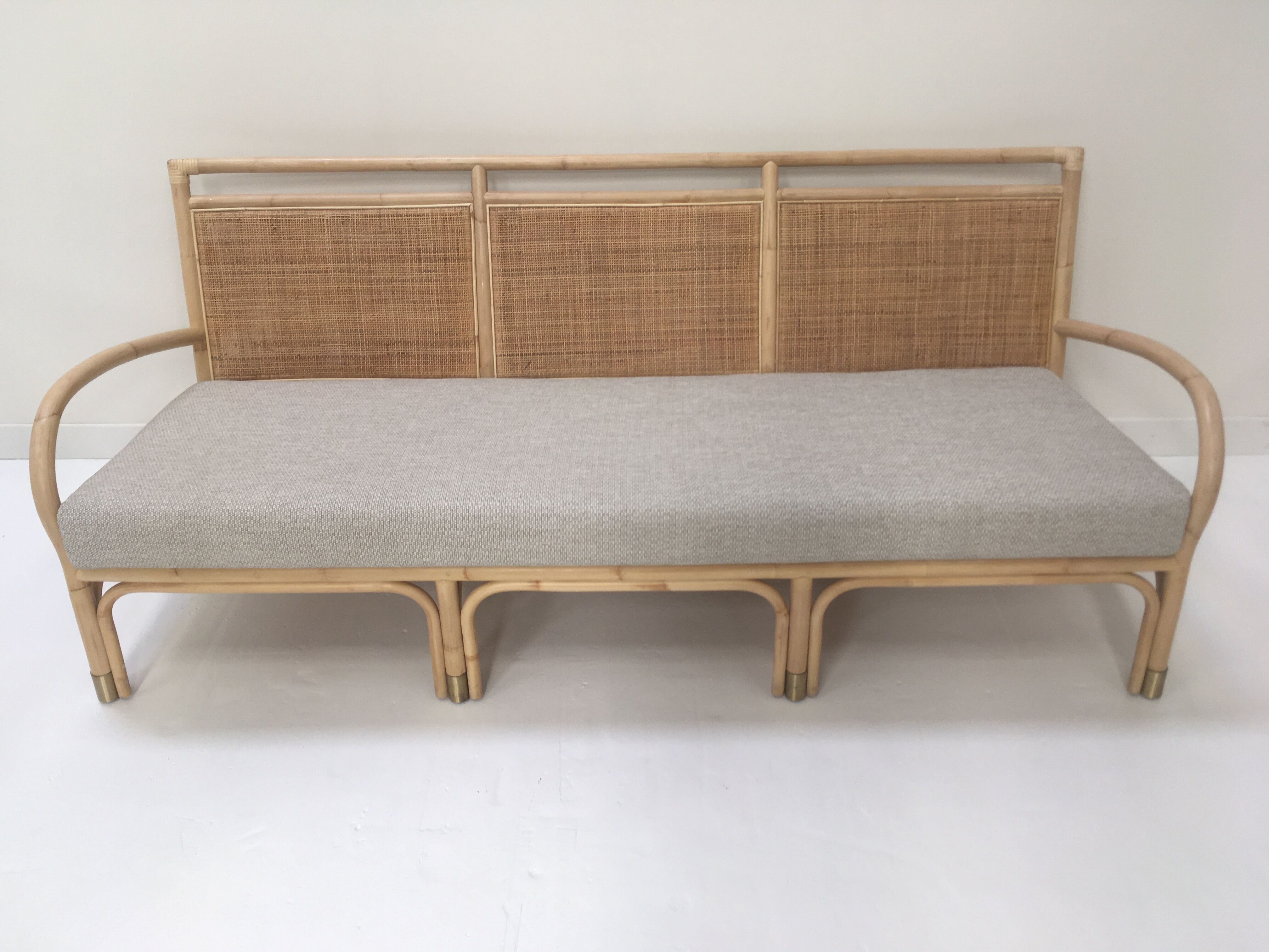 3-seater rattan and canning sofa