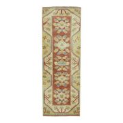 1970s Vintage Turkish Handmade Wool & Cotton Orange Runner Rug 69X196