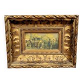 Watercolor painting of an animated scene from the late 19th century