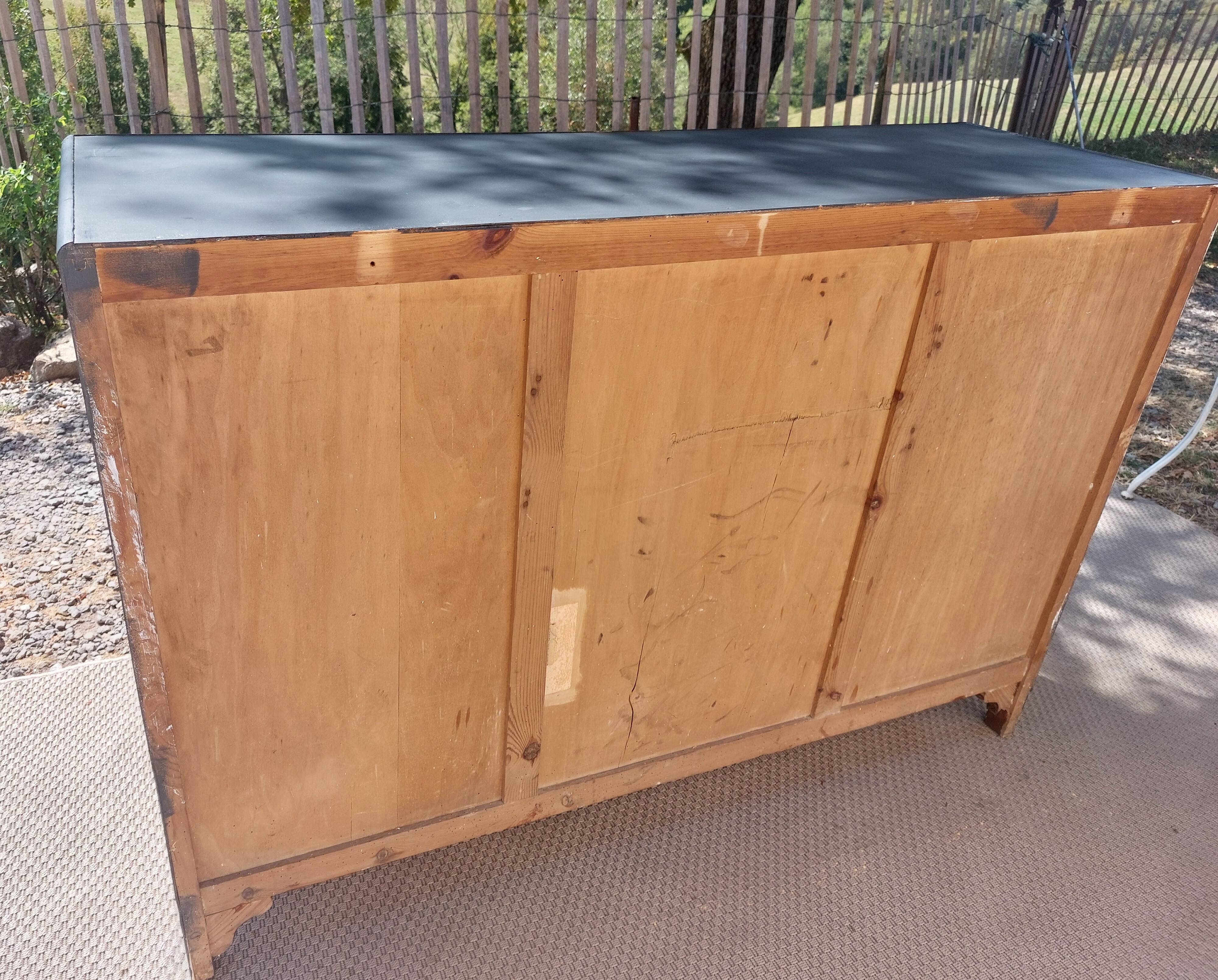 buffet Mado bois poncé et gris anthracite