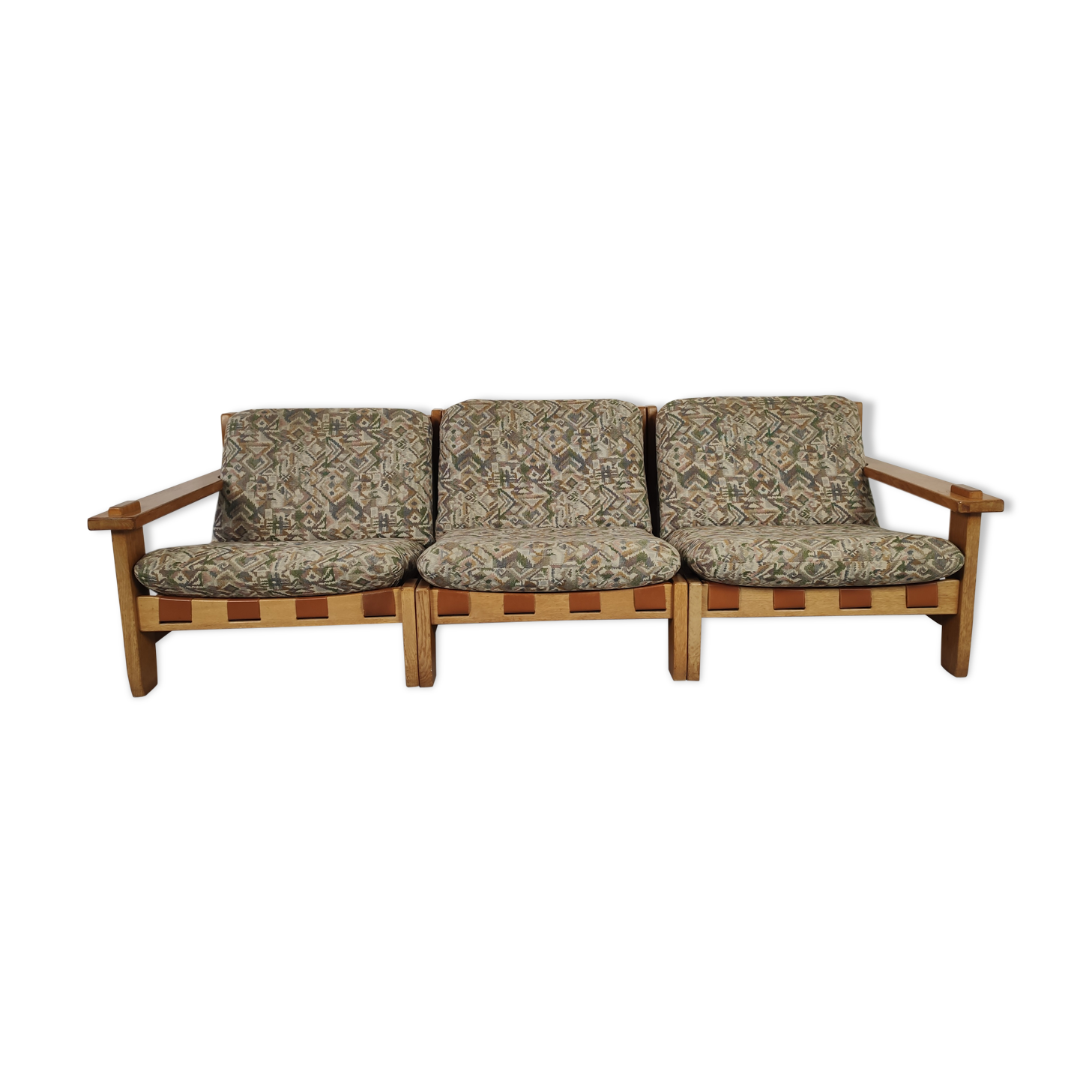 3-Seater vintage sofa modular Aztec motif