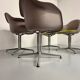 Lot of 6 plastic armchair chairs design Eames VITRA La fonda gray base