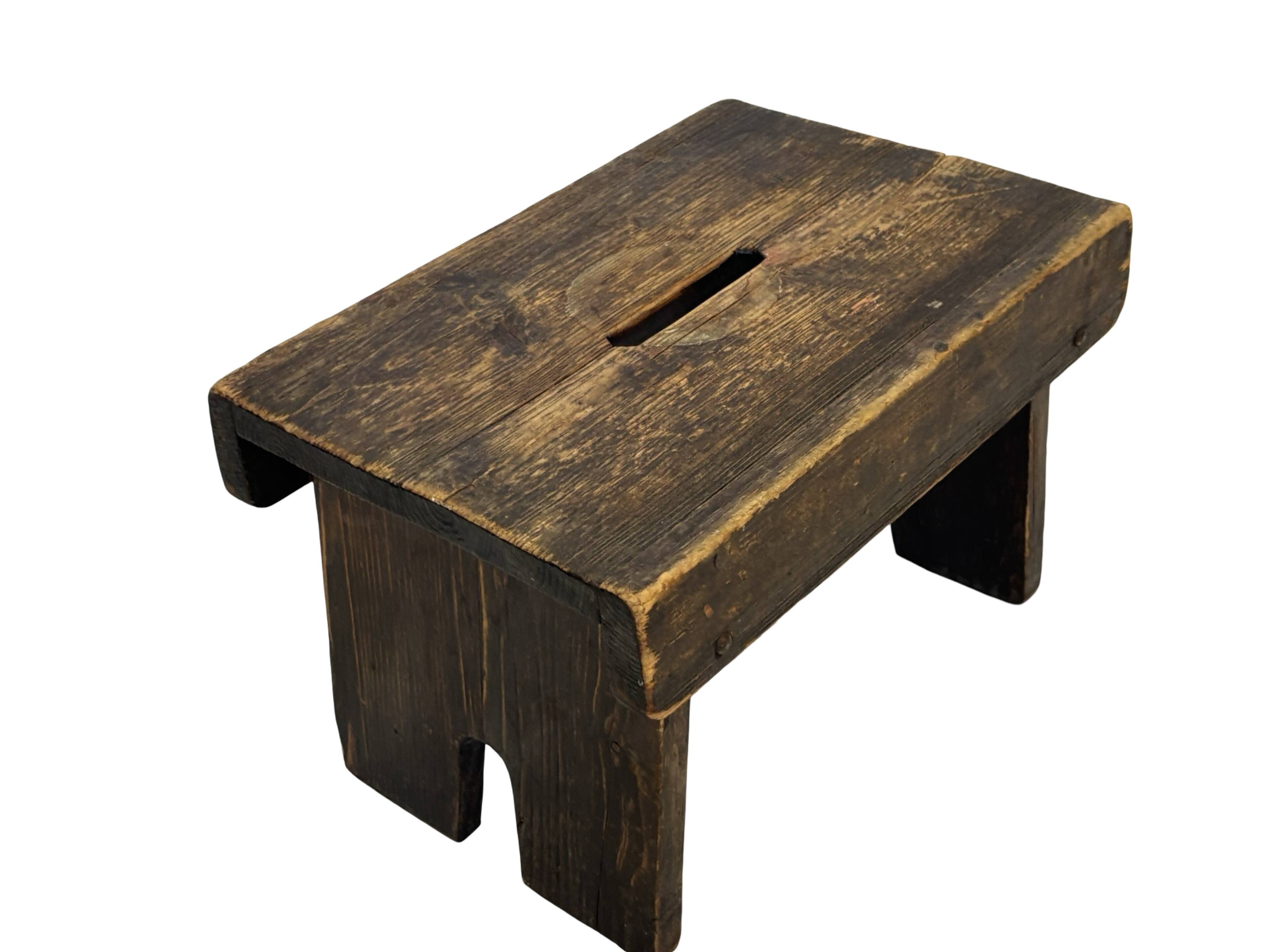 Antique stool footstool 1940s wooden plant table