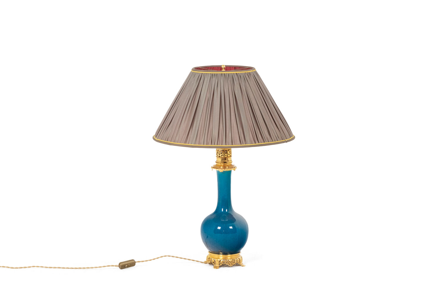 Lamp in Paris porcelain and gilded bronze, circa 1880