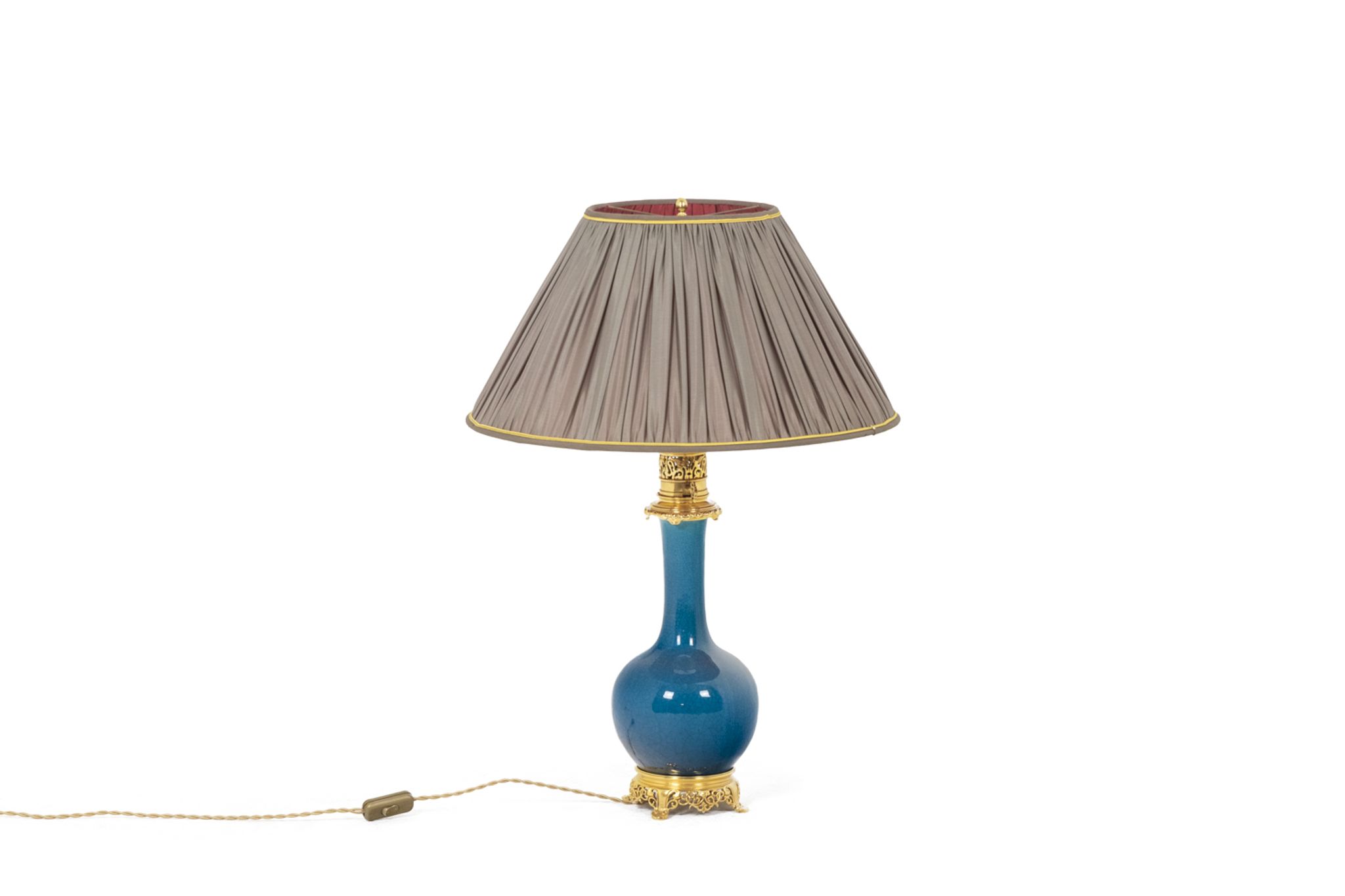 Lamp in Paris porcelain and gilded bronze, circa 1880