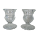 Duo of old glass candlesticks