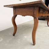 19th century walnut drapery table 2m1