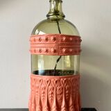 Vintage glass and metal lamp base