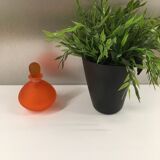 Flacon boule en verre et cristal orange