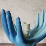 Blue ceramic hand lamp