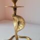 Zoomorphic snake cobra brass candle holder