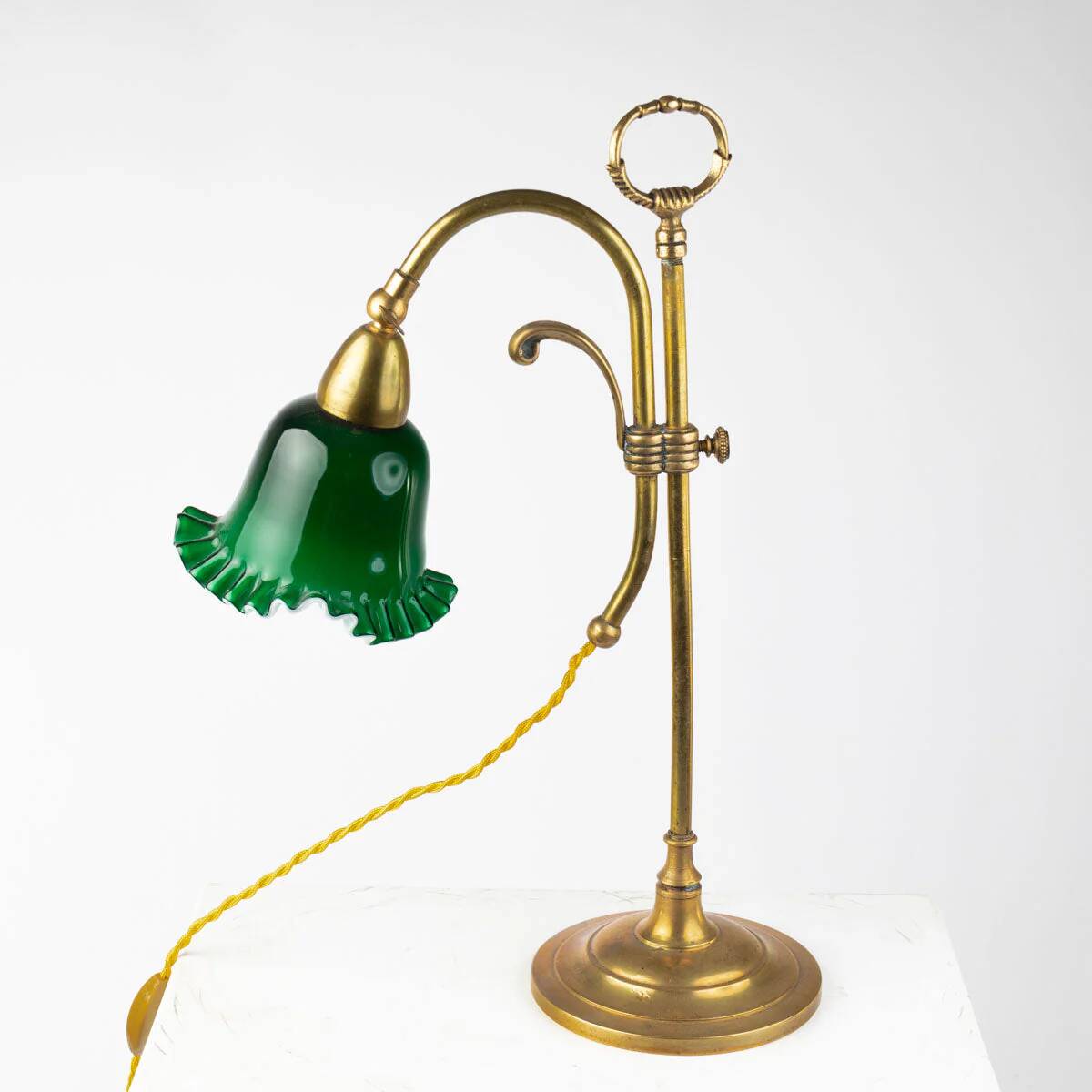 1920s Art Deco Desk Lamp with Green Shade